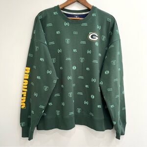 Men's Green Bay Packers Tommy Hilfiger Green Reid Graphic Pullover Sweatshirt XL